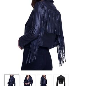 L’Agent KRAVITZ FRINGE LEATHER JACKET IN BLACK